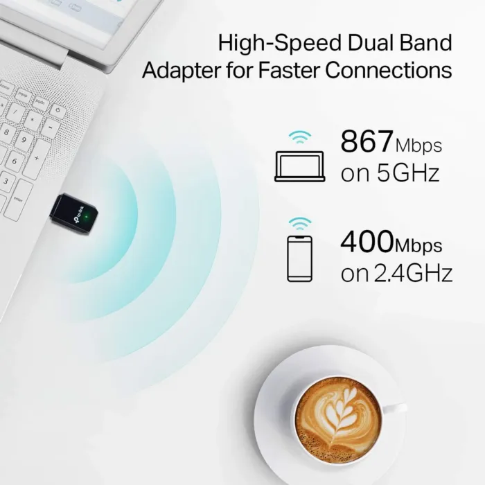TP-Link AC1300 USB WiFi Adapter(Archer T3U)- 2.4G/5G Dual Band Wireless Network Adapter for PC Desktop, MU-MIMO WiFi Dongle, USB 3.0, Supports Windows 11, 10, 8.1, 8, 7, XP/Mac OS X 10.9-10.14 - Image 3