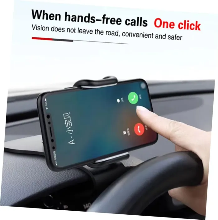 360Degree Car Phone Holder Snap Type Rotation Mobile Phone Bracket for Dashboard Easy Installation Compatible with All Smartphones - Image 3