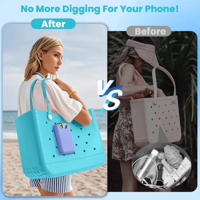 OUTXE Phone Holder for Bogg Bag, Cell Phone Holder Insert Accessory with Locking Buckle Compatible with L/XL/Original/Baby Bogg & Simple Modern Bag, No More Digging for Smartphone (Carolina Blue) - Image 3