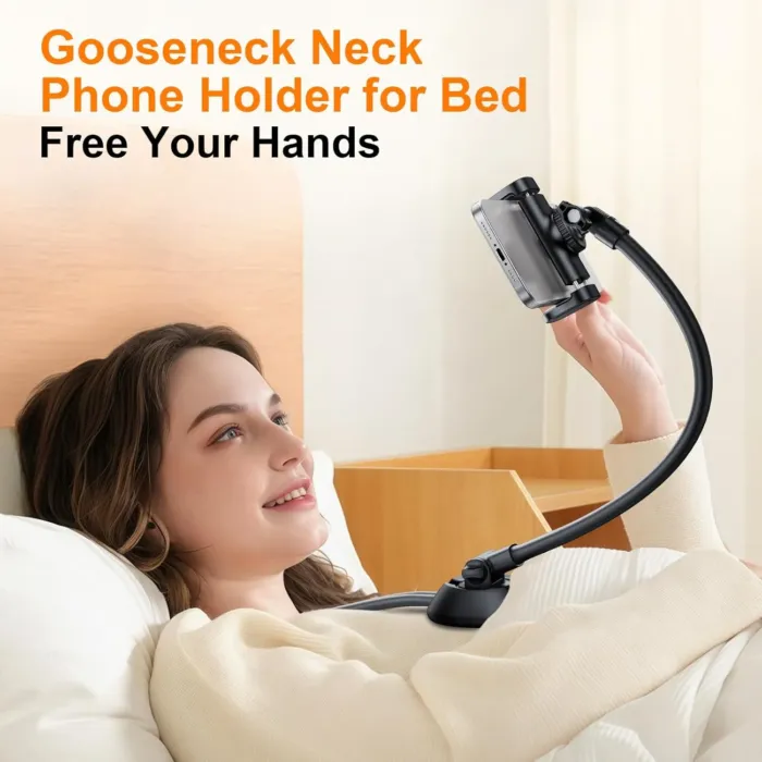 Neck Phone Holder for Bed，POV Cell Phone Stand for Video Vlog Selfie, Hands Free Chest Tripod Mount for 4.7-7 Inches Smartphone (K09-7L) - Image 3