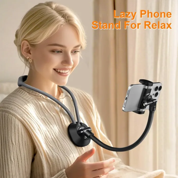 Neck Phone Holder for Bed，POV Cell Phone Stand for Video Vlog Selfie, Hands Free Chest Tripod Mount for 4.7-7 Inches Smartphone (K09-7L) - Image 4
