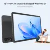 Blackview Android 15 Tablet Mega2 2025, 12 inch Android Tablet with FHD+2K Display, 24GB RAM + 256GB ROM, 9000mAh, Pen &Case, Octa-core Unisoc T615, Widevine L1, Google GMS, Gray