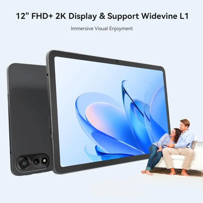 Blackview Android 15 Tablet Mega2 2025, 12 inch Android Tablet with FHD+2K Display, 24GB RAM + 256GB ROM, 9000mAh, Pen &Case, Octa-core Unisoc T615, Widevine L1, Google GMS, Gray - Image 3