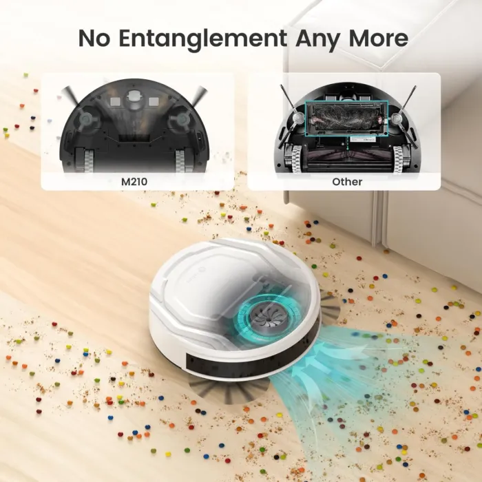 Lefant Robot Vacuum Cleaner, Strong Suction, 120 Mins Runtime, Slim, Low Noise, Automatic Self-Charging, Wi-Fi/App/Alexa Control, Ideal for Pet Hair Hard Floor and Daily Cleaning, M210 - Image 5