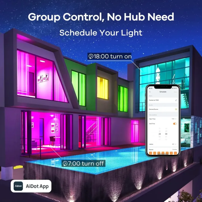 Linkind Smart Light Bulbs, Smart Bulb That Work with Alexa & Google Home, LED Light Bulbs Color Changing, 104 Preset Scene, Music Sync, A19 E26 2.4GHz RGBTW WiFi Bluetooth Light Bulb 60W, 800LM, 4Pack - Image 6
