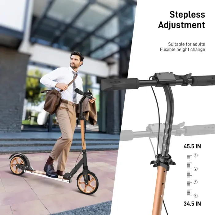 Kick Scooter for Ages 6+,Kid, Teens & Adults. Max Load 240 LBS. Foldable, Lightweight, 8IN Big Wheels for Kids, Teen and Adults, 4 Adjustable Levels. Bearing ABEC9 - Image 5