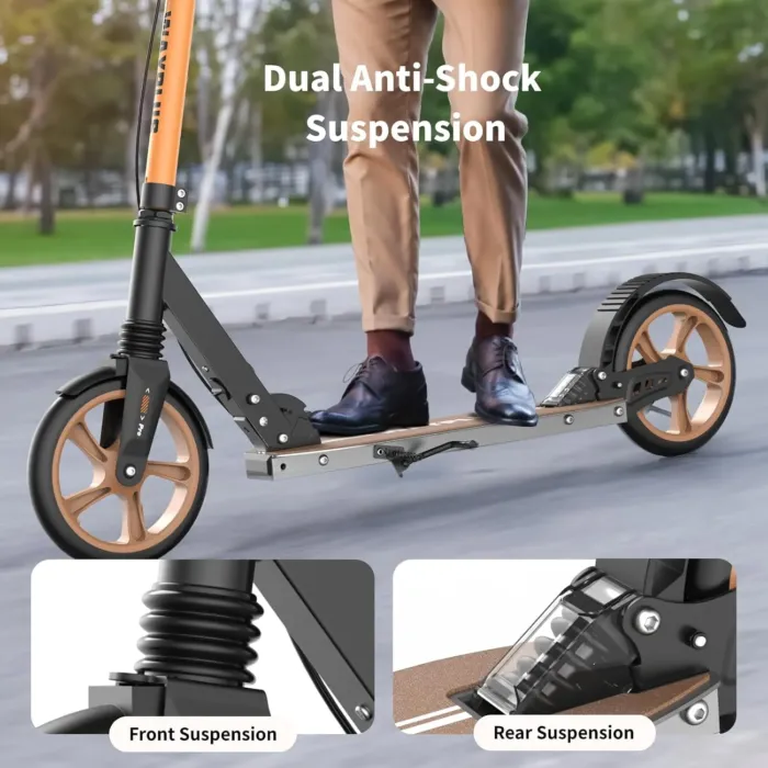 Kick Scooter for Ages 6+,Kid, Teens & Adults. Max Load 240 LBS. Foldable, Lightweight, 8IN Big Wheels for Kids, Teen and Adults, 4 Adjustable Levels. Bearing ABEC9 - Image 8