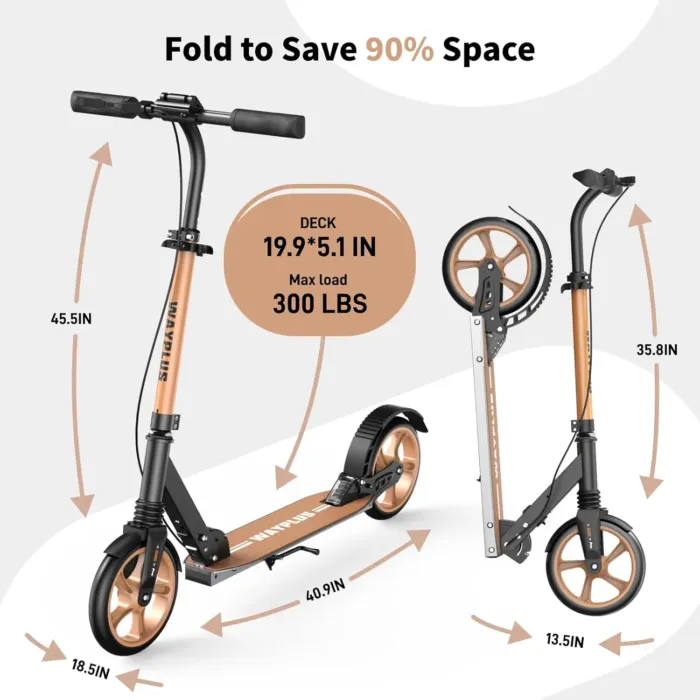 Kick Scooter for Ages 6+,Kid, Teens & Adults. Max Load 240 LBS. Foldable, Lightweight, 8IN Big Wheels for Kids, Teen and Adults, 4 Adjustable Levels. Bearing ABEC9 - Image 9