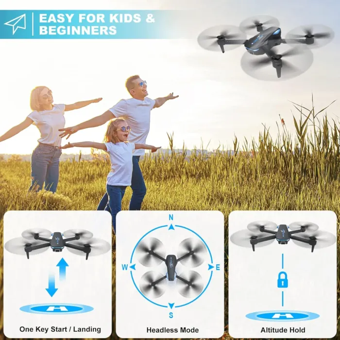 Drone with 1080P Camera for Beginners and Kids, Foldable Remote Control Quadcopter with Voice Control, Gestures Selfie, Altitude Hold, One Key Start, 3D Flips, 2 Batteries, Toy for Boys Girls - Image 4