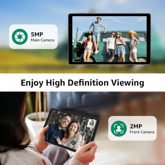 10.1“ Tablet, 2025 Latest Android 14 with Octa-Core Processor, 8GB&64GB Storage(Expand to 512GB), Dual Camera, G-Sensor, WiFi 6&Bth 5, 5000mAh Battery - Image 5