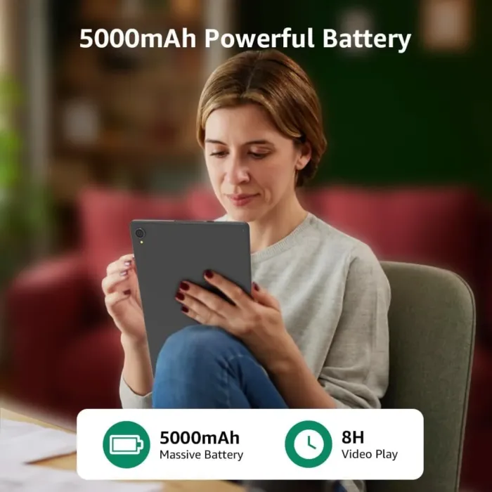10.1“ Tablet, 2025 Latest Android 14 with Octa-Core Processor, 8GB&64GB Storage(Expand to 512GB), Dual Camera, G-Sensor, WiFi 6&Bth 5, 5000mAh Battery - Image 7