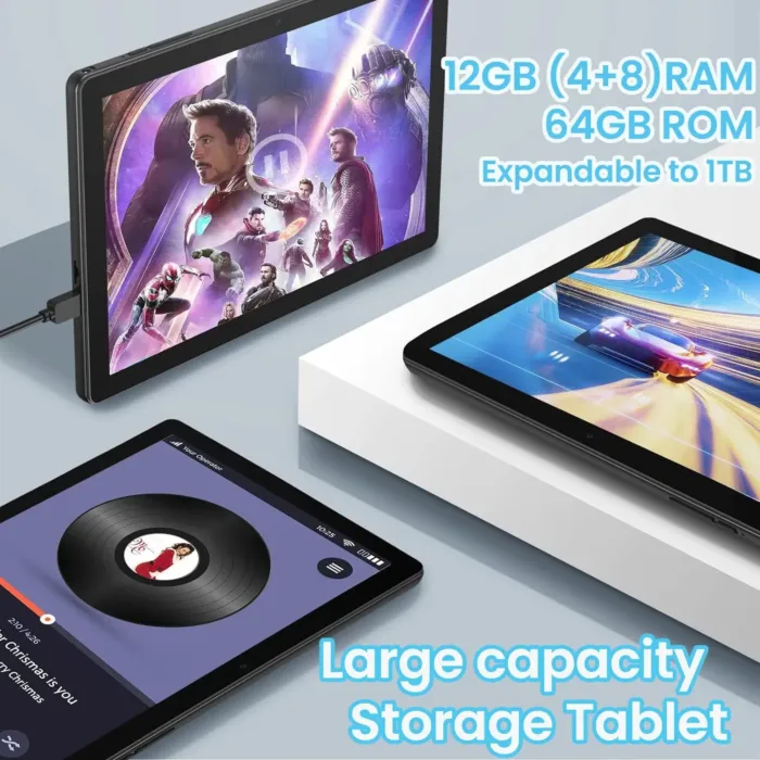 2025 Android Tablet, 10.5 Inch Android 14 Tablet Octa-Core, 12GB RAM+64GB ROM 1TB Expand, 2+8MP Camera, BT5, Tablets PC 2.4/5G WiFi 6,1080 IPS FHD Screen, Tablets Android Gifts for Men Women - Image 8