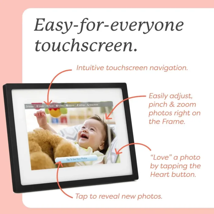Skylight Frame – WiFi Digital Picture Frame Customer Support, Touch Screen Digital Photo Frame with Easy Setup, Photo Gifts for Parents and Grandparents - 10 Inch Black - Image 8