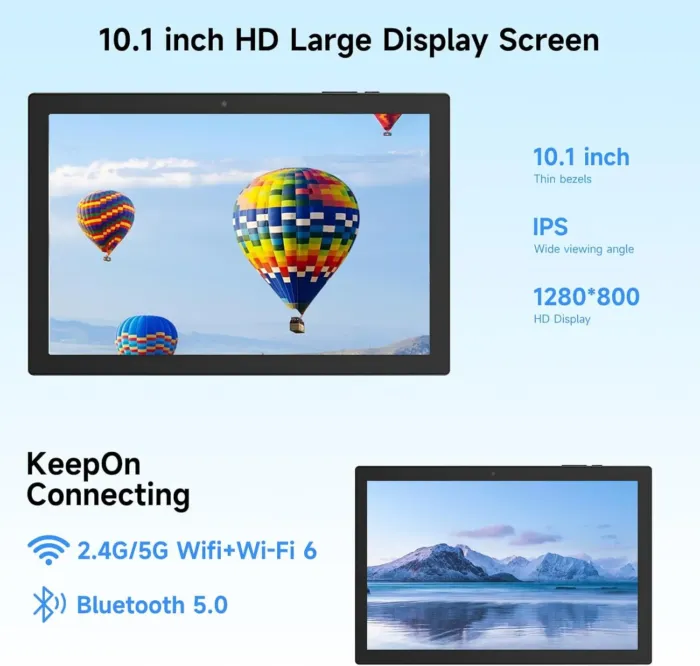 10.1 inch Tablet, Andaroid 14 tablet, 6GB RAM 32GB ROM 1TB Expand, Quad Core Processor, 2MP+8MP Dual Camera, Bluetooth, WiFi 6, 6000mAh Battery, IPS High Definition Screen, Powerful Tablet. - Image 6