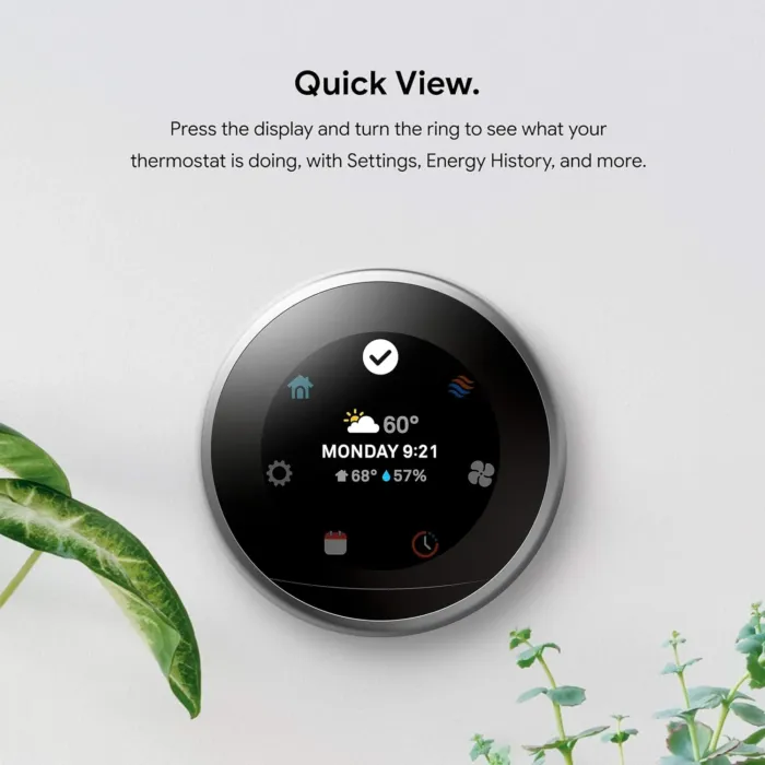 Google Nest Learning Thermostat - 3rd Gen (2015) - Programmable Smart Thermostat for Home - Works with Alexa - Stainless Steel - Image 11