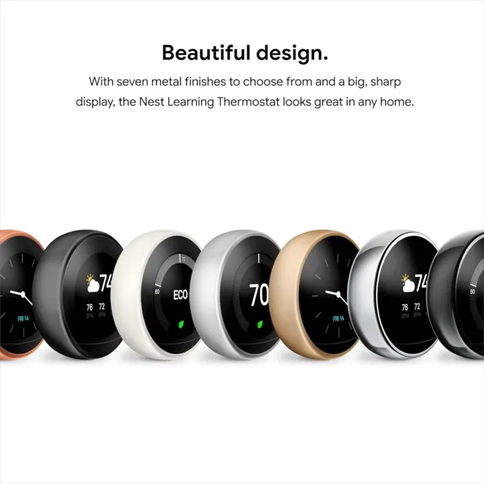 Google Nest Learning Thermostat - 3rd Gen (2015) - Programmable Smart Thermostat for Home - Works with Alexa - Stainless Steel - Image 12