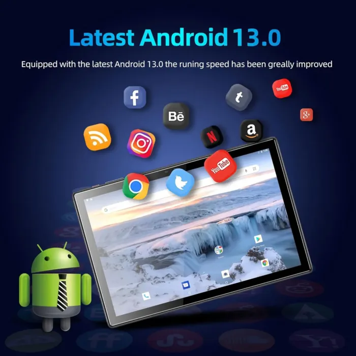 BYYBUO A10_L 10.1 inch Tablet, 4GB RAM 64GB ROM | Android 13 Tablets, Quad-Core Processor, 5000mAh Battery, 1280x800 IPS HD Touchscreen, 5MP+8MP Camera, Bluetooth, WiFi, Grey - Image 3
