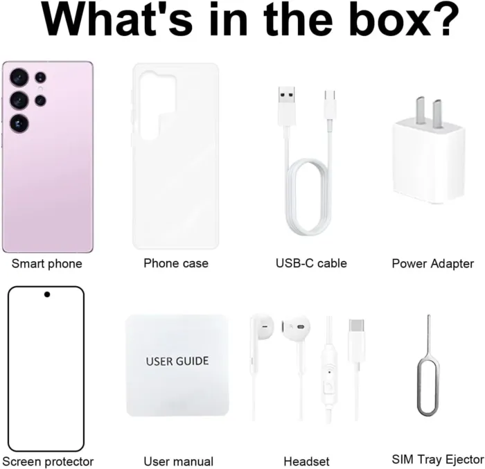 Unlocked Android Phone, X25 Ultra 5G Smartphone, 8+256GB+128GB Android Cell Phone, 6800 mAh Battery, 48MP+108MP Camera, 6.9" LCD Display, Dual SIM, US Version (Glam Pink) - Image 8