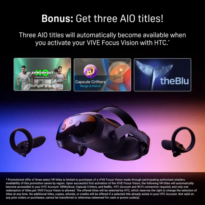 HTC Vive Focus Vision — Mixed Reality and PC VR Headset + Controllers — Consumer Edition - Image 4