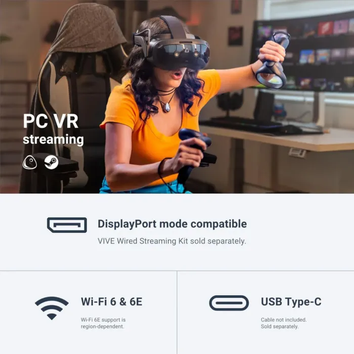 HTC Vive Focus Vision — Mixed Reality and PC VR Headset + Controllers — Consumer Edition - Image 5