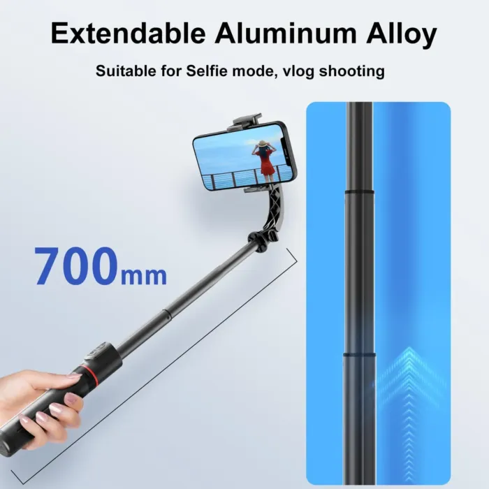 Gimbal Stabilizer for Smartphone, Phone Gimbal with Remote 1-Axis Auto Balance Selfie Stick Phone Stabilizer for Video Recording Group Selfies Live Streaming Compatible with iPhone/Android - Image 4