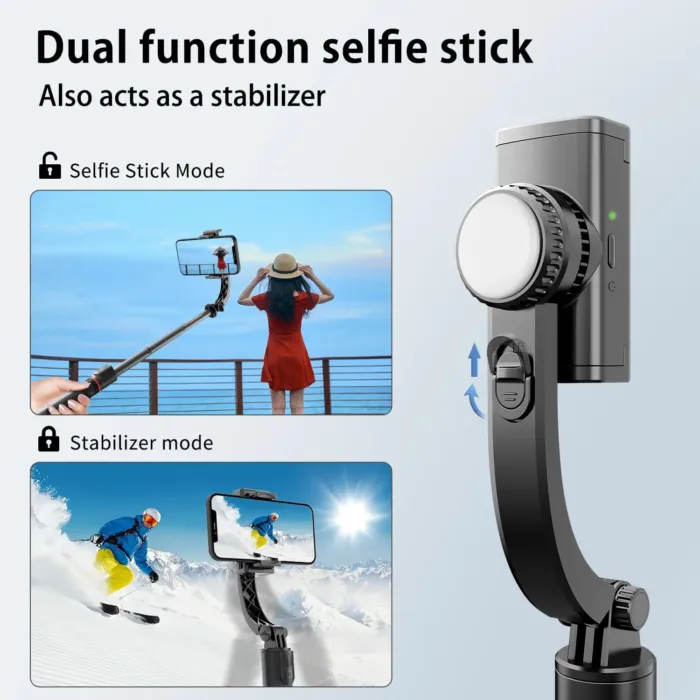 Gimbal Stabilizer for Smartphone, Phone Gimbal with Remote 1-Axis Auto Balance Selfie Stick Phone Stabilizer for Video Recording Group Selfies Live Streaming Compatible with iPhone/Android - Image 5