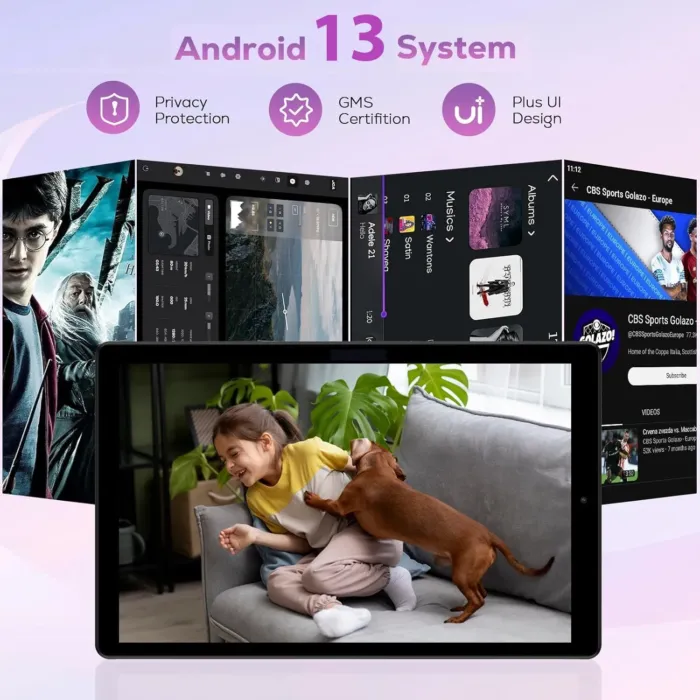 2025 Android 13 Tablets,10.1-inch Tablet with 128GB ROM,19GB RAM,1TB Expand, 2.0GHz CPU, 1920*1200 Incell screen, 8000mAh, 8+13MP WiFi BT5.0 GPS Android Tablet with Keyboard and Mouse - Black - Image 4