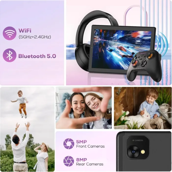2025 Android 13 Tablets,10.1-inch Tablet with 128GB ROM,19GB RAM,1TB Expand, 2.0GHz CPU, 1920*1200 Incell screen, 8000mAh, 8+13MP WiFi BT5.0 GPS Android Tablet with Keyboard and Mouse - Black - Image 8
