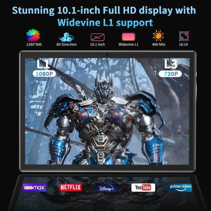 10 Inch Android Tablet, 12GB RAM 128GB Storage (Expandable to 1TB), 5G WiFi, 8000mAh Long Battery Life, Octa-Core Processor, Dual Camera (5MP+8MP), Face Unlock, Black - Image 5