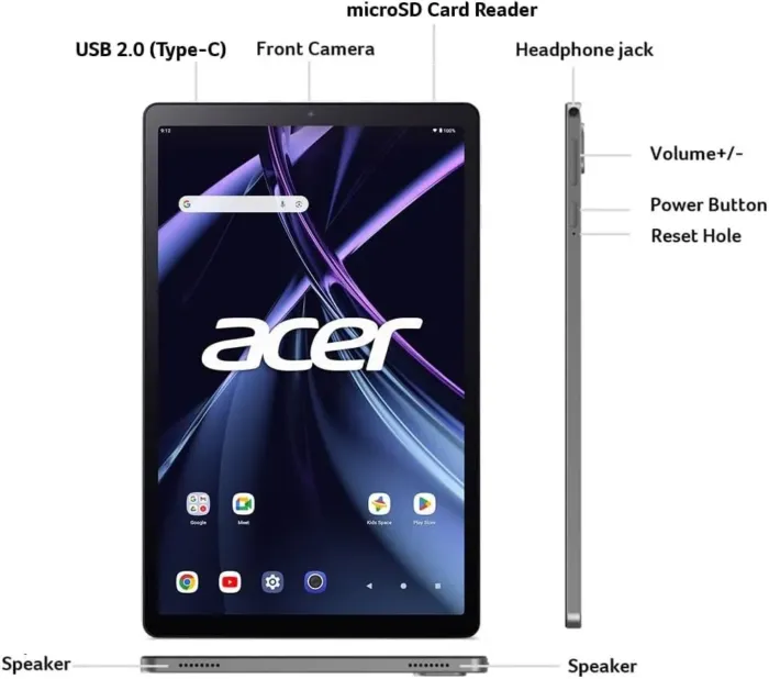 Acer Iconia Tab A11 A11-11-A921 Tablet | 11" 1920 x 1200 IPS 16:10 Touch Display | Allwinner A523 Octa-Core CPU | 4GB RAM | 128GB eMMC | WiFi-6 | 5MP & Rear 8MP Webcam | Android 14 - Image 3