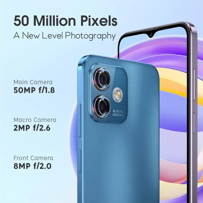 Ulefone Note 16 Pro (12GB+128GB) Unlocked Smartphone, Android 13 Cell Phone, 50MP Main Camera, 6.52” HD+ Waterdrop Screen, 8-Core Processor, 4400mAh, Dual 4G Unlocked Mobile Phone -Purple NFC Version - Image 4