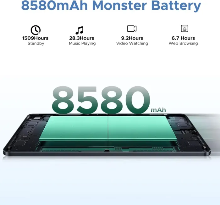 DOOGEE U11 Pro Android 15 Tablet, 11 inch Tablet,30GB+256GB/2TB TF Octa-Core,90Hz Display, 8580mAh, Netflix 1080P, Bluetooth 5.0+5G WiFi,Widevine L1,13MP+5MP, Face ID/OTG - Image 5