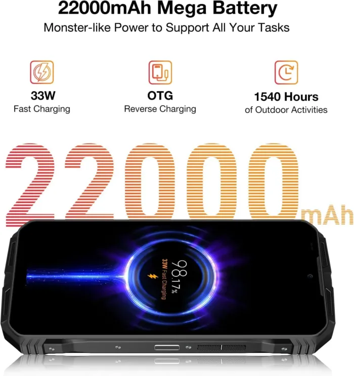 DOOGEE V MAX Plus Rugged Smartphone 5G,22000mAh 36GB+512GB Android 14 Rugged Phone,200MP+32MP+20MP Night Vision Rugged Cell Phone,6.58" FHD+120Hz IPS Screen,IP68/IP69K Waterproof Phone,NFC/OTG - Image 5