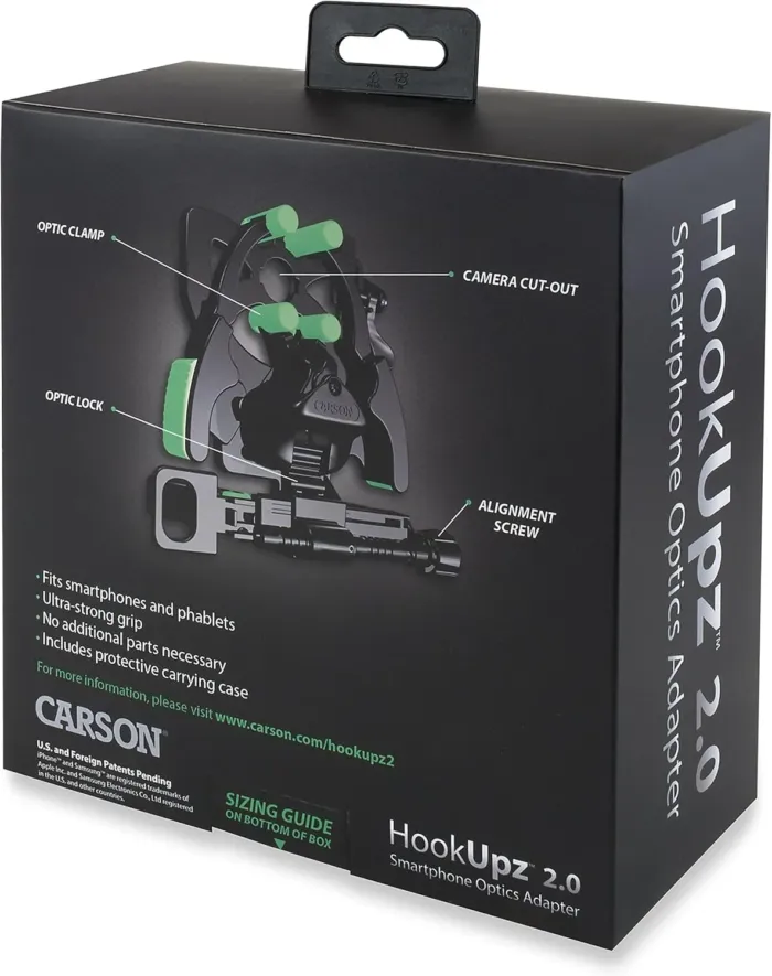 Carson HookUpz 2.0 Universal Smartphone Optics Digiscoping Adapter for Binoculars, Spotting Scopes, Telescopes, Microscopes, Monoculars and More (IS-200) - Image 11