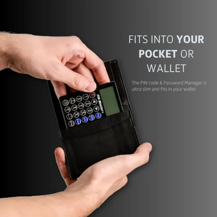 Password Keeper (150 Codes – 60 Characters Each) - Low Tech Electronic PIN Code & Password Organizer (Credit Card Size 3.370 in x 2.125 in) The Password Journal Device fits in Your Wallet - Image 5