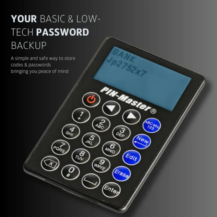 Password Keeper (150 Codes – 60 Characters Each) - Low Tech Electronic PIN Code & Password Organizer (Credit Card Size 3.370 in x 2.125 in) The Password Journal Device fits in Your Wallet - Image 6