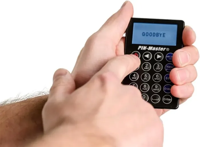 Password Keeper (150 Codes – 60 Characters Each) - Low Tech Electronic PIN Code & Password Organizer (Credit Card Size 3.370 in x 2.125 in) The Password Journal Device fits in Your Wallet - Image 9