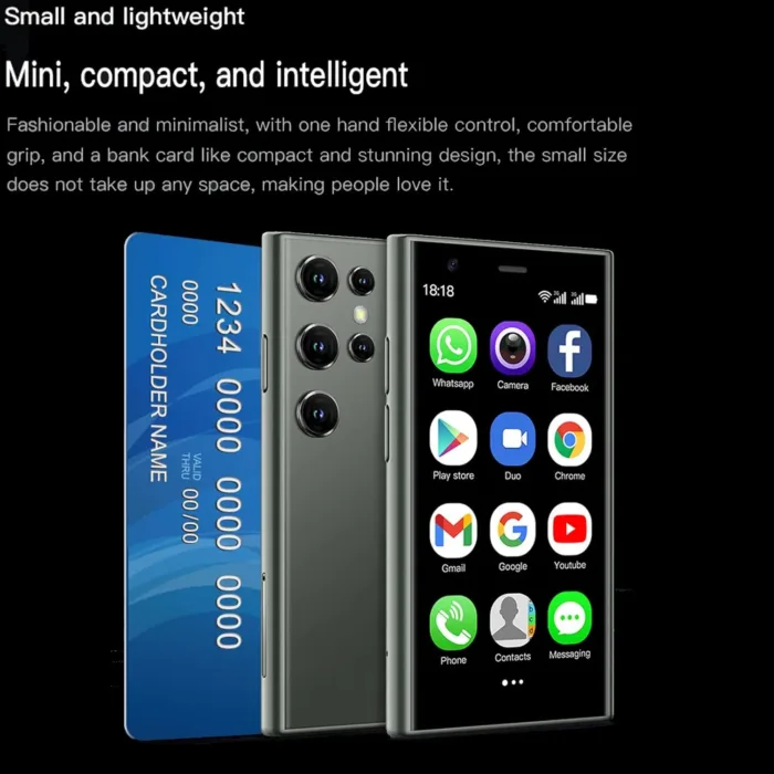 S23 Pro Mini Unlocked Phones, 4G Cell Phone 2G+16GB Smartphone 2.5 Inch Android Quad Core 3000mAh Student Pocket Cell Phone Dual SIM/GPS (Black) - Image 4