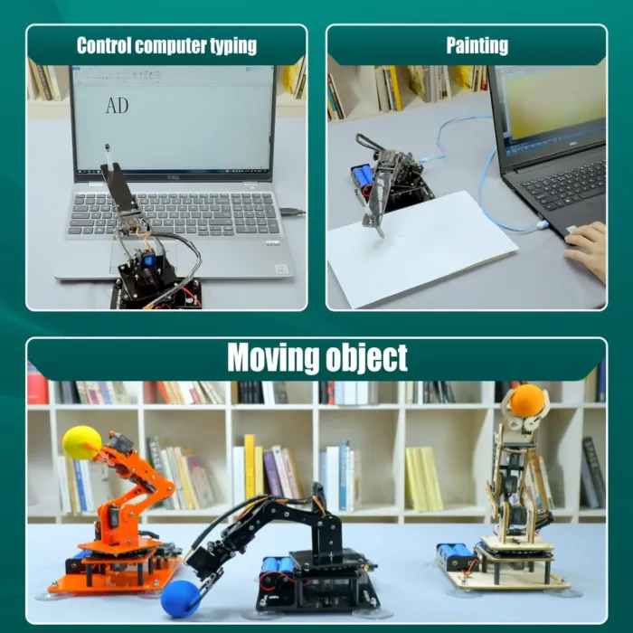 Adeept 5DOF Robotic Arm Kit Compatible with Arduino IDE, Programmable DIY Coding STEM Educational 5 Axis Build Robot Arm, Robot Starter Kit with OLED Display Processing Code and Tutorials - Blue - Image 4