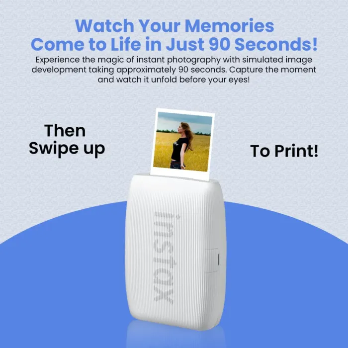 Fujifilm INSTAX Mini Link 3 Smartphone Printer + INSTAX Mini Instant Film (20 Sheets) + USB Wall Charger + BluebirdSales Travel Bag, Photo Album, Microfiber Cleaning Cloth (Clay White) - Image 8