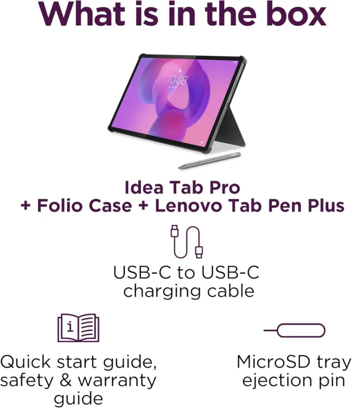 Lenovo Idea Tab Pro - Student Tablet - Google Gemini - 12.7” 3K LCD Display - 8 GB Memory - 128 GB Storage - MediaTek Dimensity 8300 - Includes Pen and Folio Case - Image 15