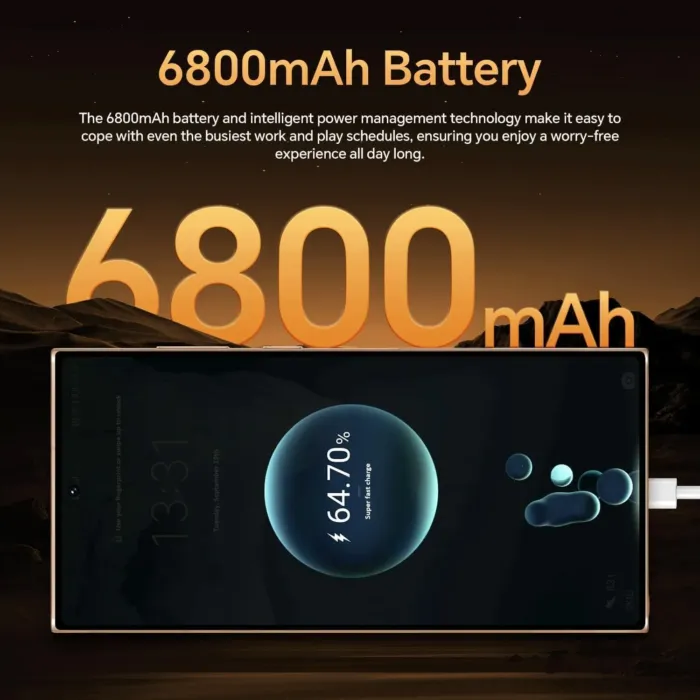 T25 Ultra Unlocked Phones, Built-in Pen,6.9" Full HD+OLED Screen,12+512GB, Snapdragon 888,6800mAh Battery, 48+108MP Camera, Android 14 Cell Phone, 5G Unlocked Smartphone,/Dual-SIM/5G/GPS (Black) - Image 5