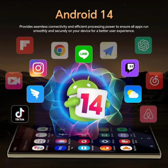 T25 Ultra Unlocked Phones, Built-in Pen,6.9" Full HD+OLED Screen,12+512GB, Snapdragon 888,6800mAh Battery, 48+108MP Camera, Android 14 Cell Phone, 5G Unlocked Smartphone,/Dual-SIM/5G/GPS (Black) - Image 10