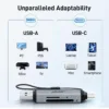 acer SD Card Reader USB C, Dual Slots USB 3.0 Type C to Micro SD Card Adapter, Memory Card Reader for MicroSD, SDHC, SDXC, Compatible with Laptop, PC, iPhone16/15, MacBook Pro/Air, iPad Pro, Android