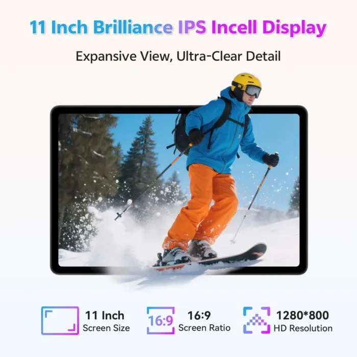 Android Tablet, 11 inch Android 15 Tablet 2025, Octa-Core, 12GB RAM 128GB Storage 1TB Expandable, 13MP Dual Cameras 5MP Front, 8000mAh, GPS, Dual Speakers, Face Unlock, WiFi 5 BT5.0 - Gray - Image 5