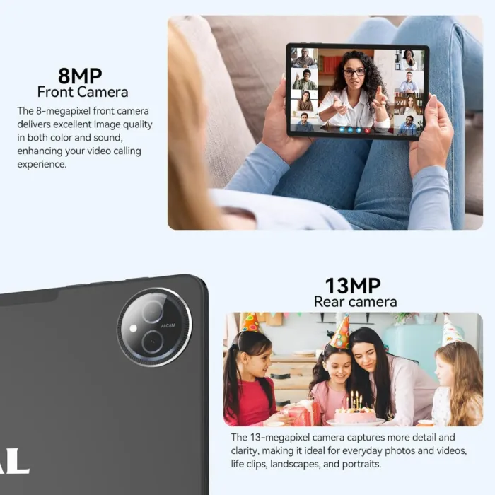 Tablet 11 inch Android 14 Tablet, 2025 Latest Update 128GB ROM 16GB RAM, 4G LTE Tableta, 5G WiFi+Cellular, Octa-Core, 21MP Dual Camera,1TB Expand, Incell FHD Screen, 7000mAh - Unclocked for T-Mobile - Image 5
