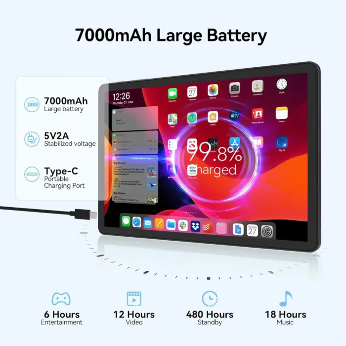 Tablet 11 inch Android 14 Tablet, 2025 Latest Update 128GB ROM 16GB RAM, 4G LTE Tableta, 5G WiFi+Cellular, Octa-Core, 21MP Dual Camera,1TB Expand, Incell FHD Screen, 7000mAh - Unclocked for T-Mobile - Image 7
