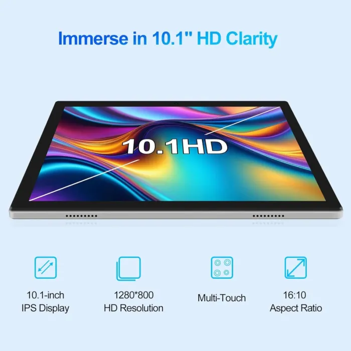 Tablet 10 inch Android 14 Tablet with Octa Core Processor 12GB RAM 64GB ROM 1TB Expandable 1280x800 IPS Touchscreen, 6000mAh Battery, WiFi 6, BT 5.4, Dual Camera (Sliver) - Image 5