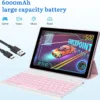 Android 15 Tablet, 10 Inch 18GB RAM+128GB ROM/ 2TB Expandable Tablet PC, Quad-core 2.0GHz Processor, 1280*800 10" HD Touch Screen, 2.4G/5G WiFi 6 BT 5.0, 2 in 1 Tablets with Keyboard Case Mouse Stylus