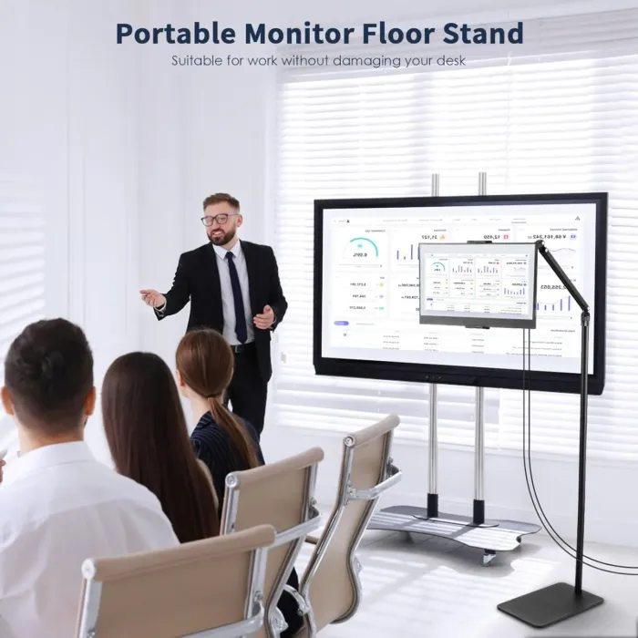 Tablet Floor Stand for ipad,Kindle,Portable Monitor Floor Stand Holder for 15.6'',16'',Overhead Bed Tablet Phone Mount Stand for Kindle,Work with 4.7''-12.9'' iPad Pro Ai Mini,Samsung Tab,Surface Pro - Image 7